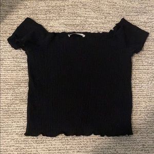 never worn black zara off the shoulder top